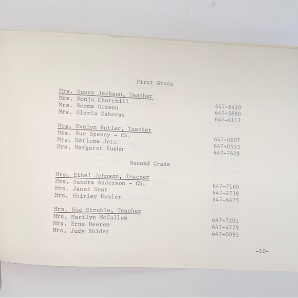 Vintage 1960s Canton Illinois Central School District #20 PTA Directory - Picture 8 of 11